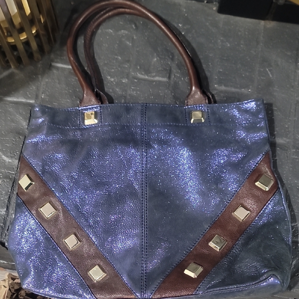 Corso Como Metallic Purple and Brown Tote - Picture 8 of 8